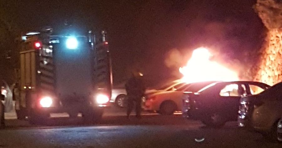 רכבים עלו באש בשכונה ד'. צילום: שרון טל