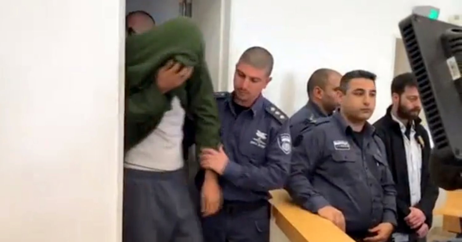 המחבל הבוקר בבית המשפט. צילום מסך