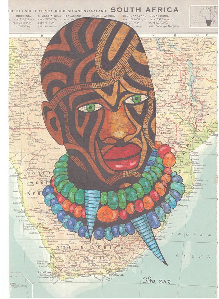 ציור על מפת אלטס עפרה בן נתן