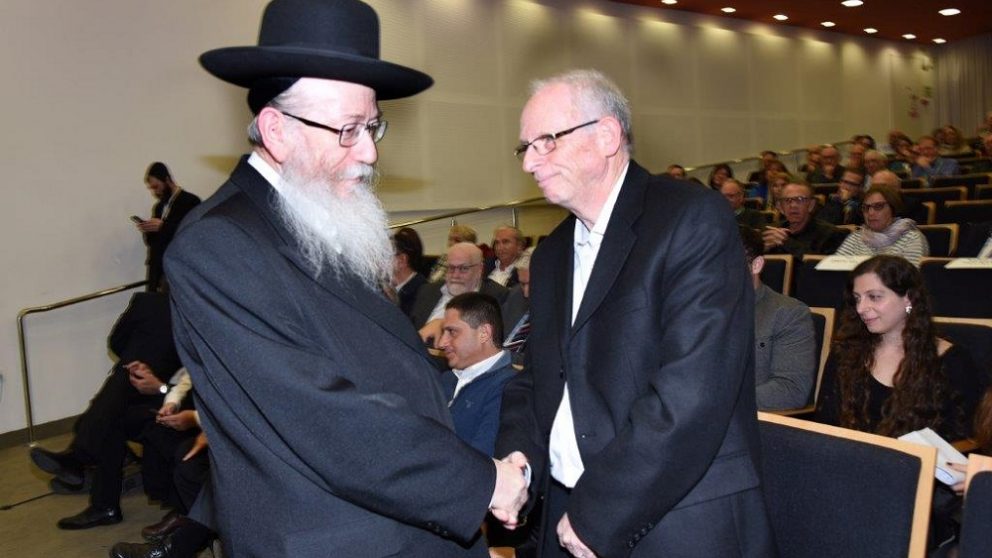 פרופ' אהוד דודסון וסגן שר הבריאות יעקב ליצמן (צילום: יח"צ)