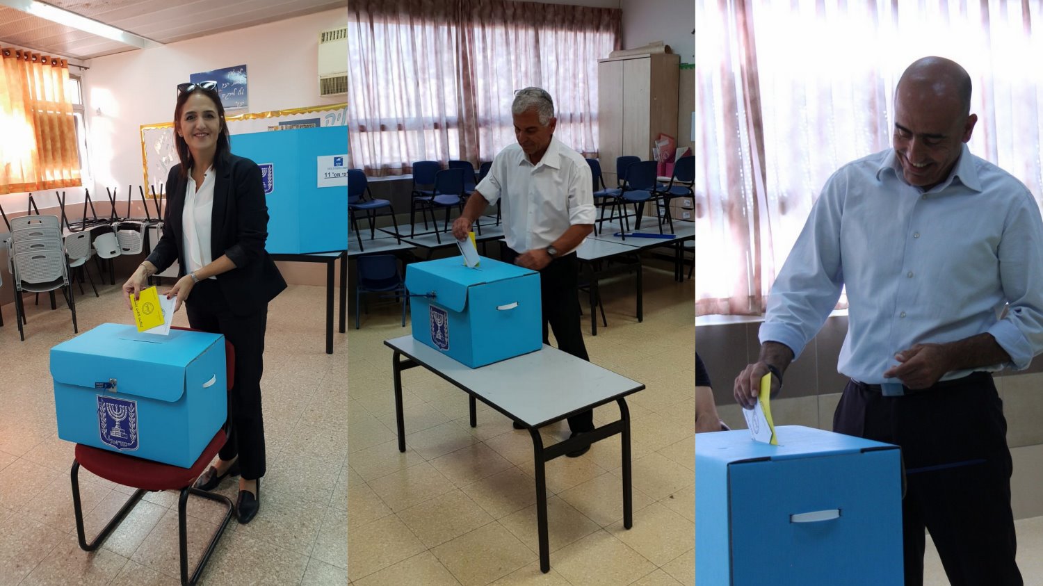 המועמדים במיתר מגיעים להצביע. צילום: יח"צ, שלוה נוסי