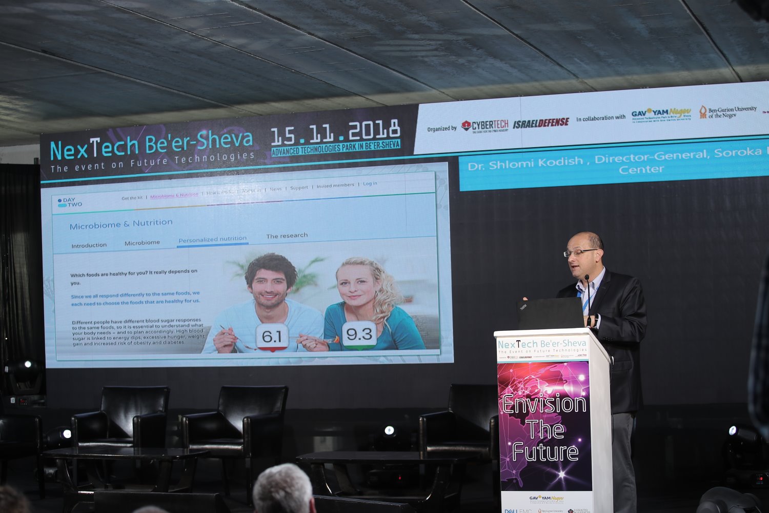 ד"ר שלומי קודש, מנהל המרכז הרפואי בורוקה בכנס נקסטק 2018 I צילום: ד.ט.נ