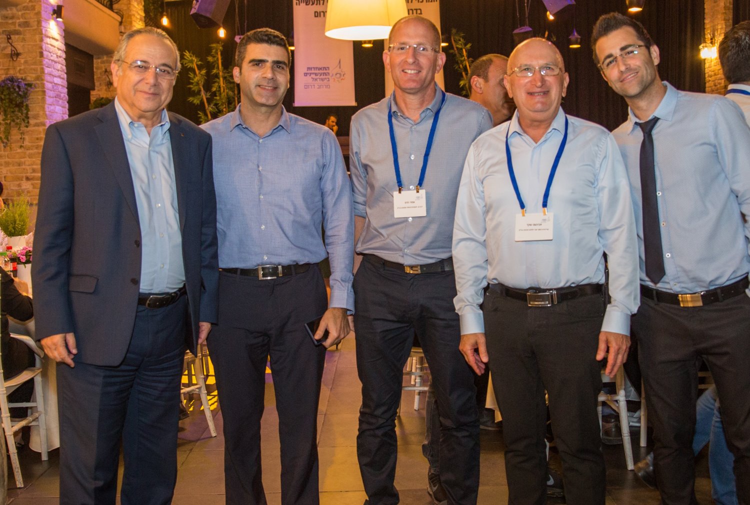 הנהלת התאחדות התעשיינים עם היור החדש של המרחב. צילום: עוזי אברהם