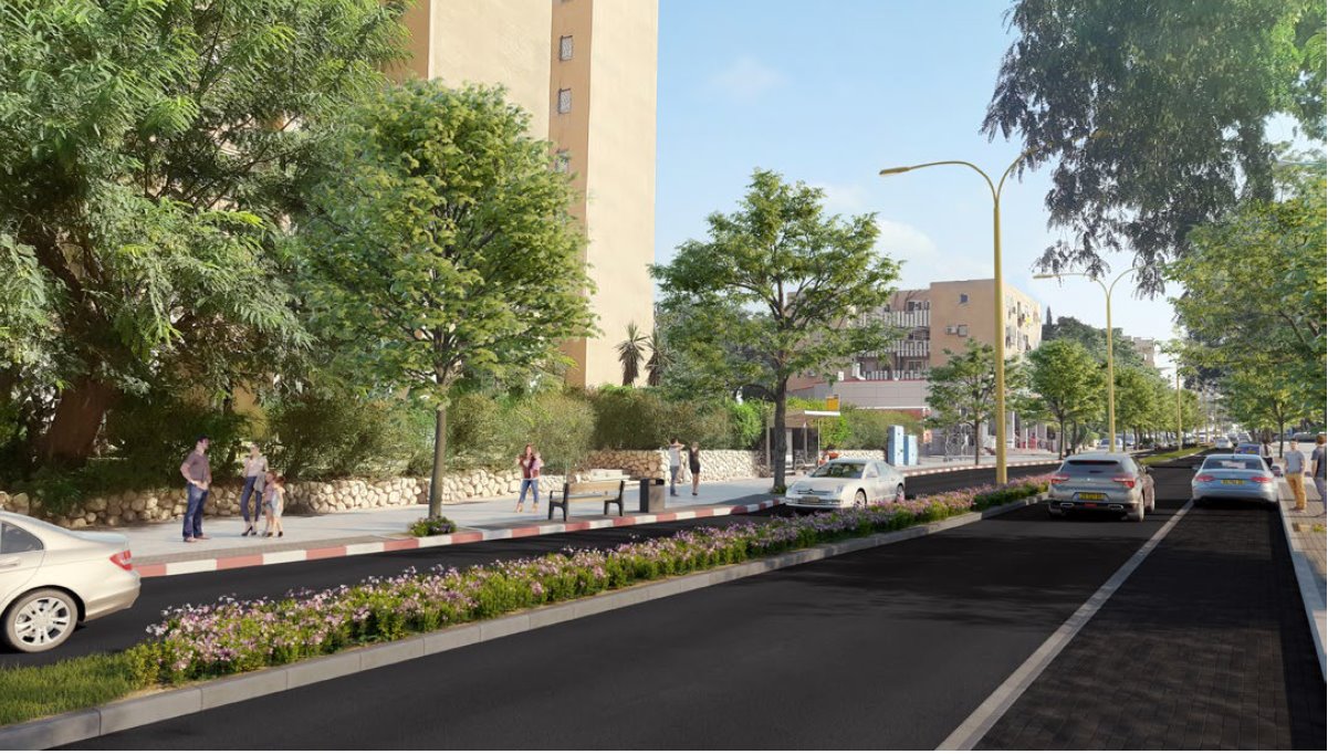 רחוב וינגייט. הדמיה באדיבות עיריית באר-שבע