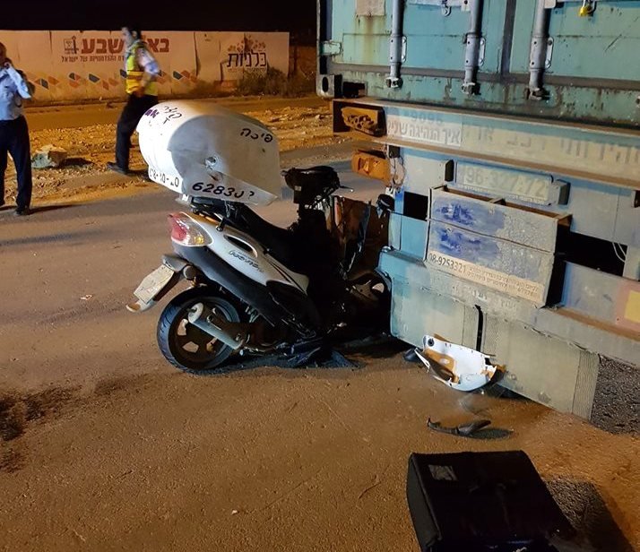 עד ראייה "הוא לא ראה את המשאית". צילום: באר שבע נט