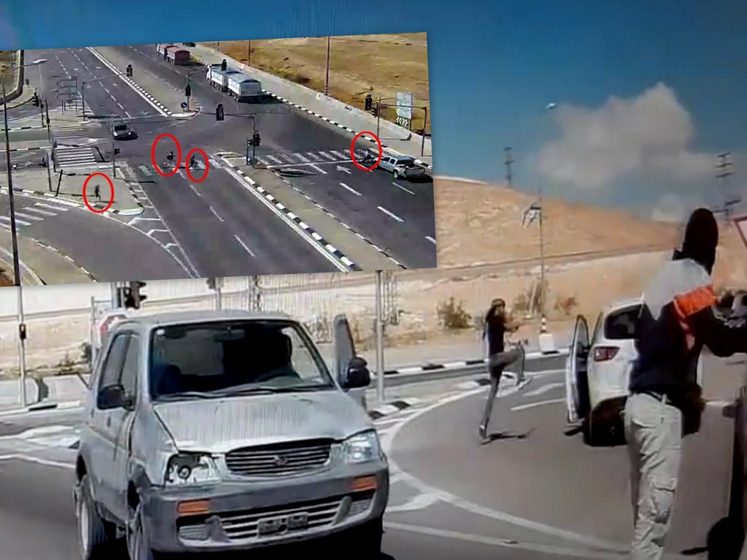 כך נראית הפקרות ואלימות בכבישי הנגב. צילום מסך