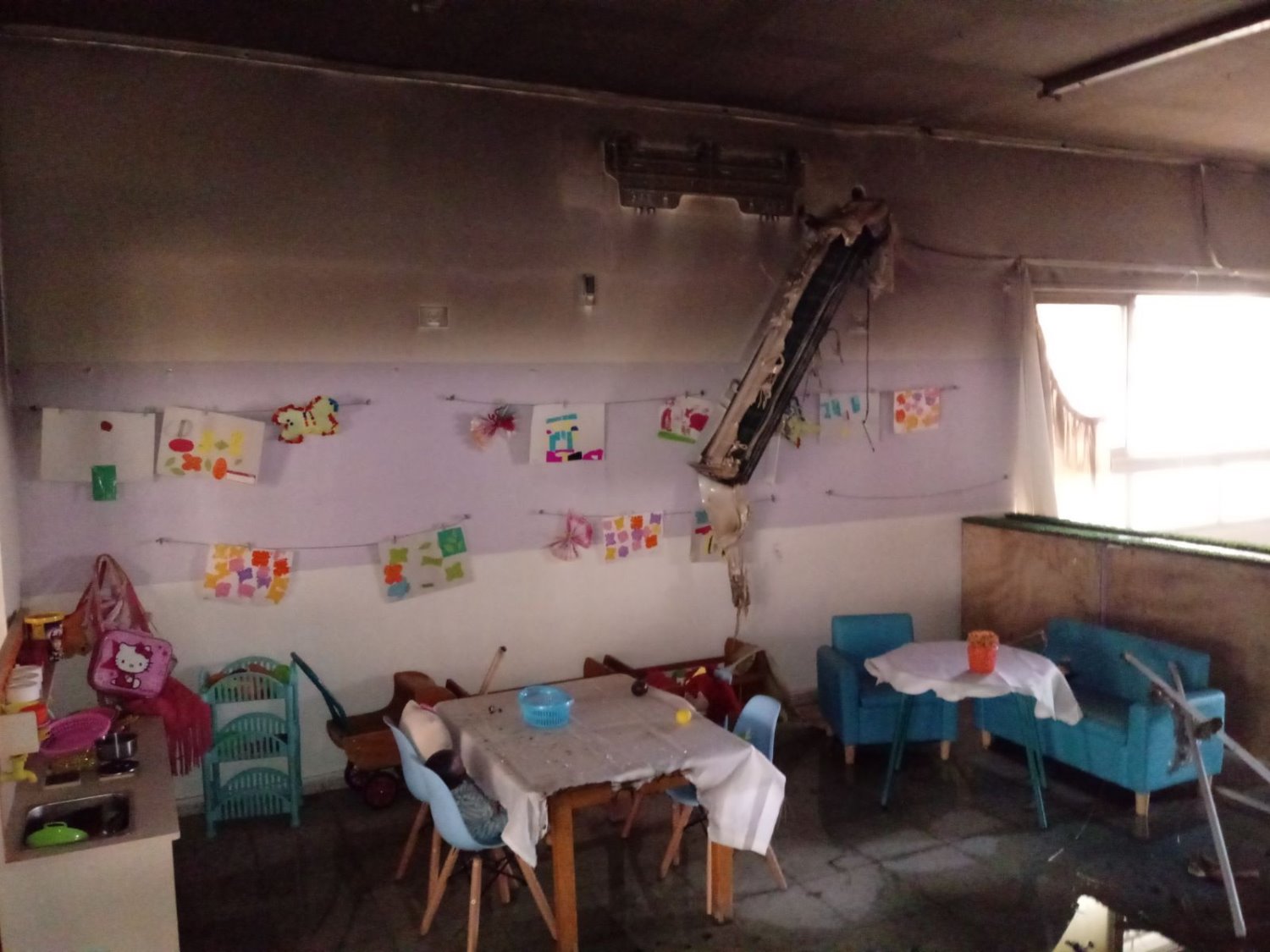 עוד מהשריפה בגן הילדים בשכונה ד'