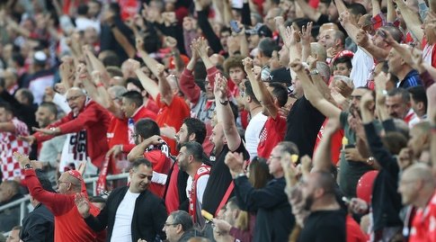 אוהדי ב"ש חוגגים את האליפות עם שריקת הסיום במשחק של בית"ר (רדאד ג'בארה) ONE.CO.IL