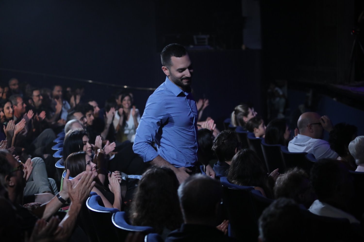 מאור סבג ברגע הזכייה. צילום: רפי דלויה