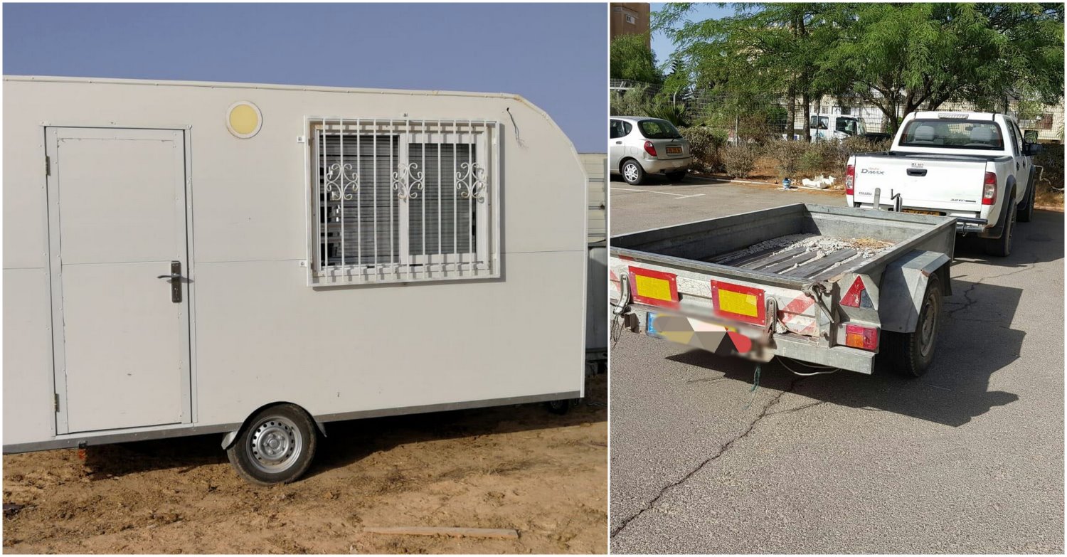 4 נגררים שנגנבו מבאר שבע הוחזרו לבעליהם. צילום: דוברות המשטרה 