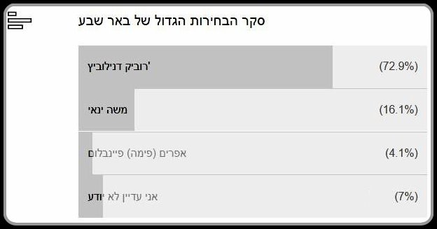 דנילוביץ' נותר המועמד המוביל לראשות העיר, אך עלול להיתקל במועצה מאתגרת במיוחד. תוצאות סקר בחירות "באר שבע נט"