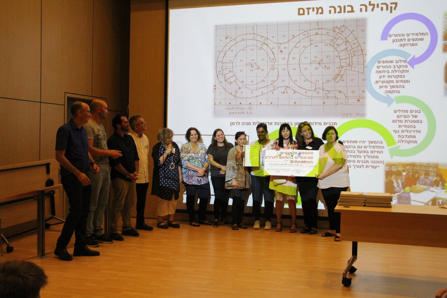 זוכים בתחרות בתי ספר המועצה הישראלית לבניה ירוקה, משרד החינוך והמשרד להגנת הסביבה - צילום יחצ