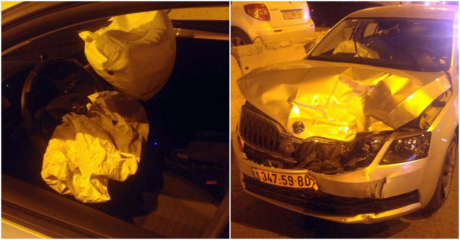 "קיבלתי מכה חזקה, כריות האוויר נפתחו". צילום: באר שבע נט 