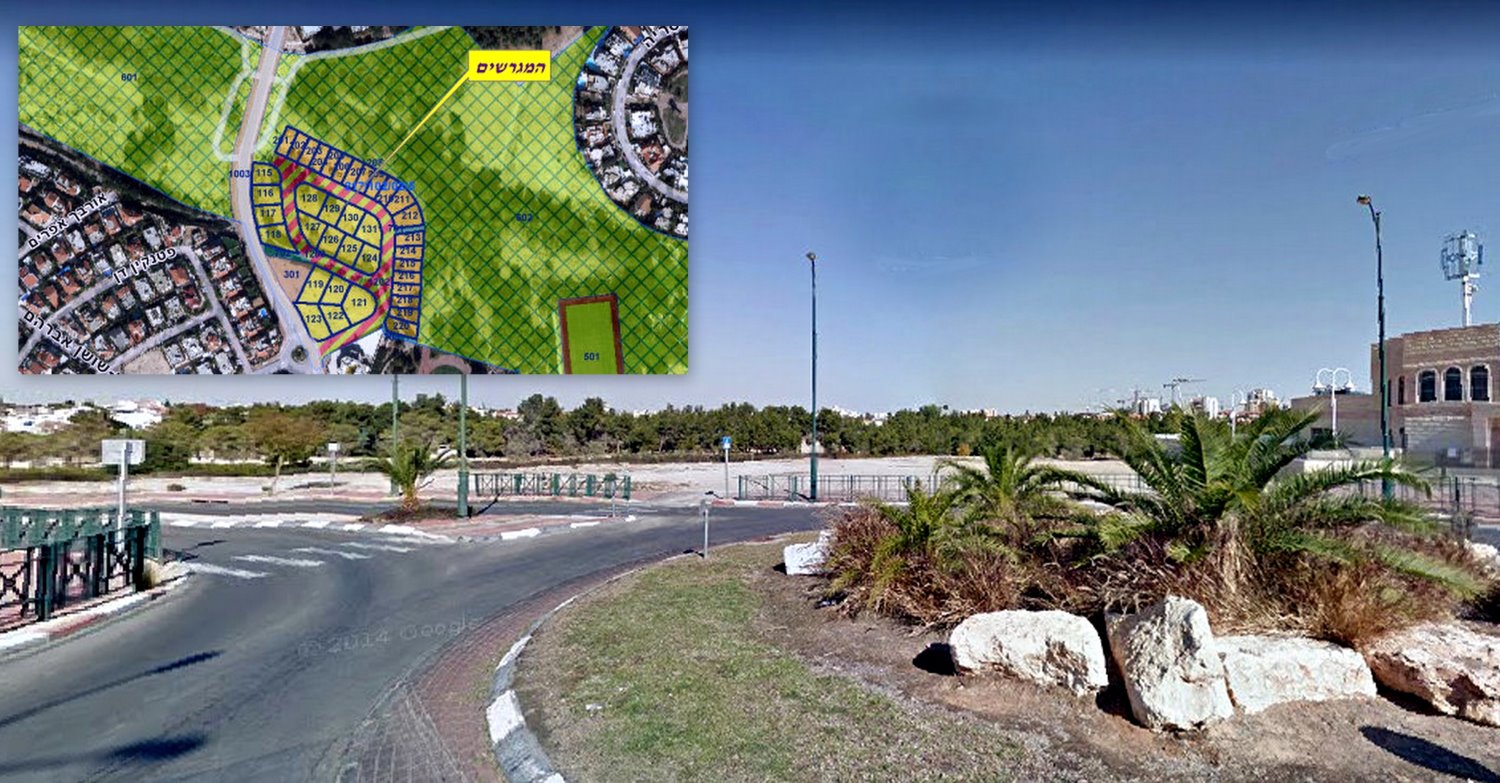  בין השטחים האחרונים בשכונת נאות לון שלא נוצלו. צילום: גוגל מפות, מסמכי וועדות התכנון 