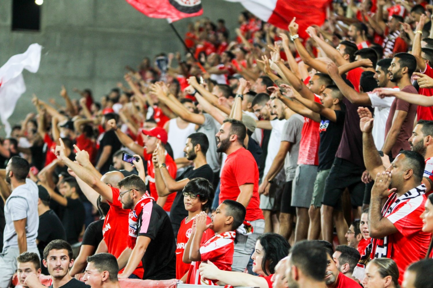 האוהדים כבר מוכנים. צילום: זאב דיקמן