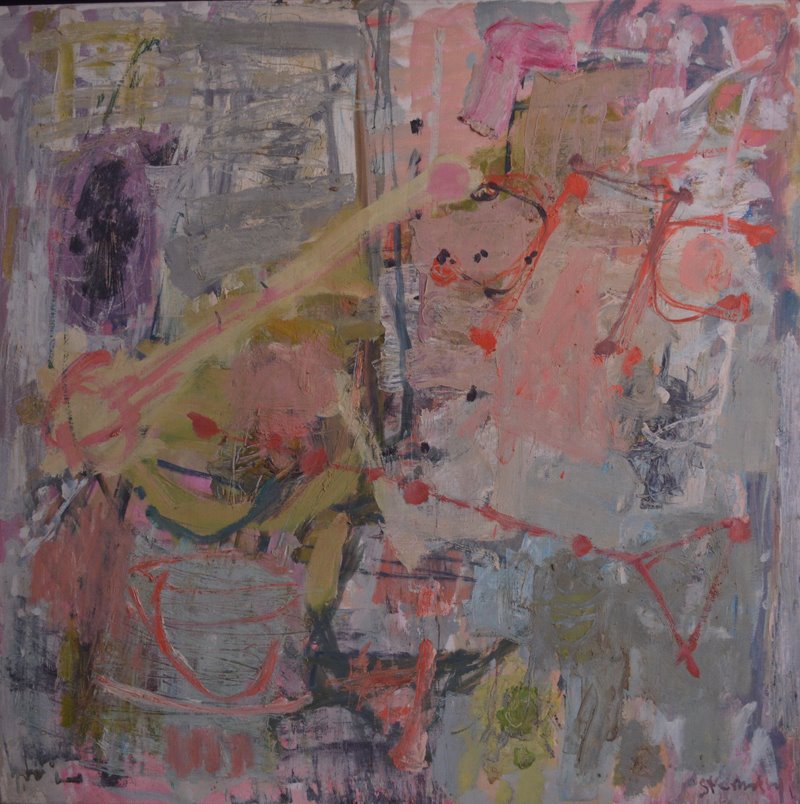 אביגדור סטמצקי, מופשט, שנות ה60 -70, שמן על בד 100X100, מתנת נועה סטמצקי