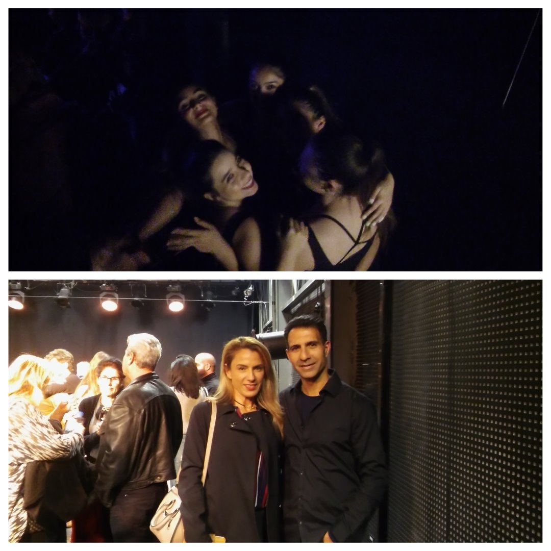 למעלה: בנות המופע Soy רגע לפני העלייה לבמה. למטה: אורלי וסתיו אלימלך