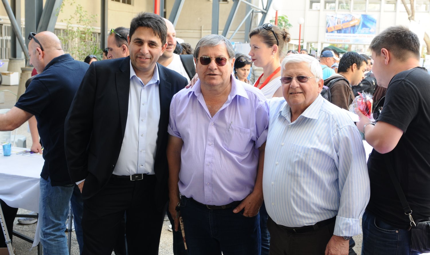 מנכ"ל המכללה, דב תמיר, יו"ר הועד המנהל, פיני בדש ויעקב דור, המשנה למנכ"ל המכללה | צילום: באדיבות המכללה הטכנולוגית באר שבע