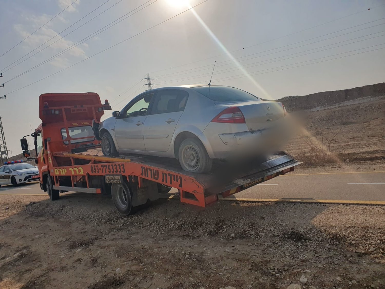 הרכב שנתפס במהלך המרדף | צילום: דוברות המשטרה