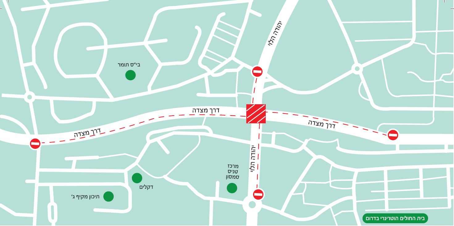 ביצוע עבודות לילה בדרך מצדה באדיבות עיריית באר שבע 