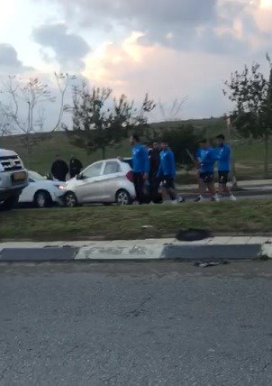 זירת התאונה בה נפצע אלחמיד