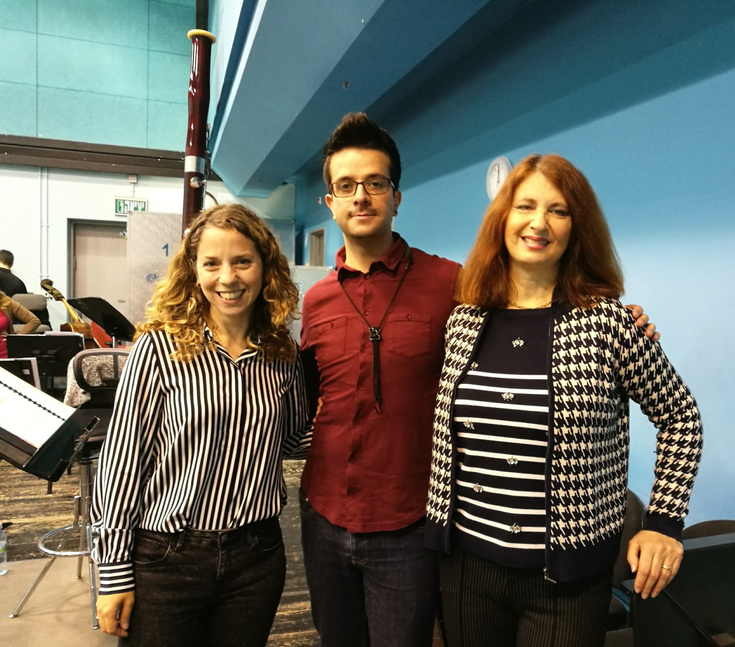 רועית פלדנקרייז סיון רותם ורולנדו בחזרות לפסטיבל אביב - קרדיט צילום שגית בכר