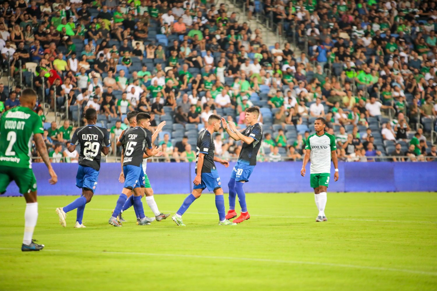 חגיגות השער היחיד במשחק. צילום: זאב דיקמן