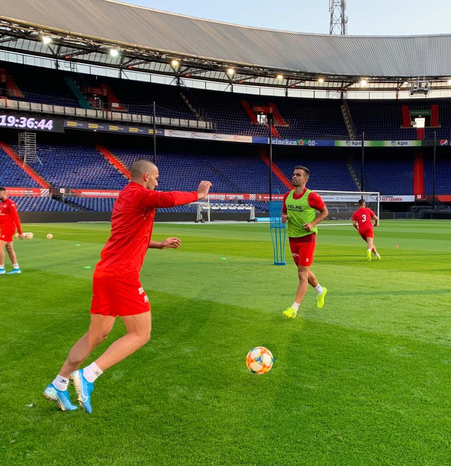 ויטור ובן שהר אתמול באימון | באדיבות הפועל "תדיראן" באר שבע