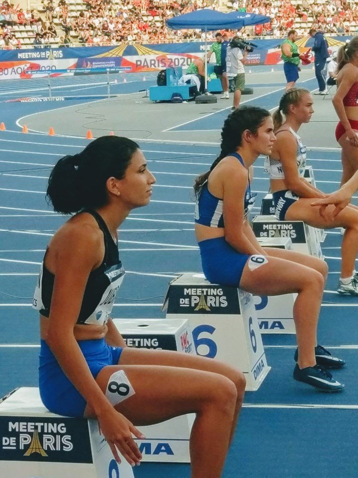 קדמון (מספר 6) וג'ובראן (8) לפני הריצה (באדיבות איגוד האתלטיקה)