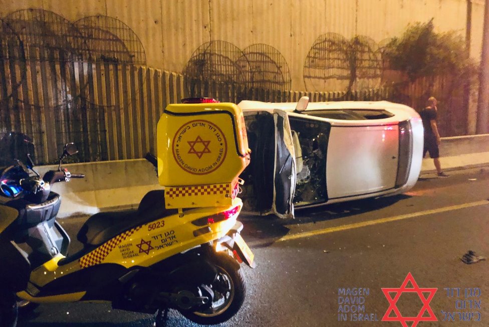 זירת התאונה. צילום: דוברות מד&quot;א