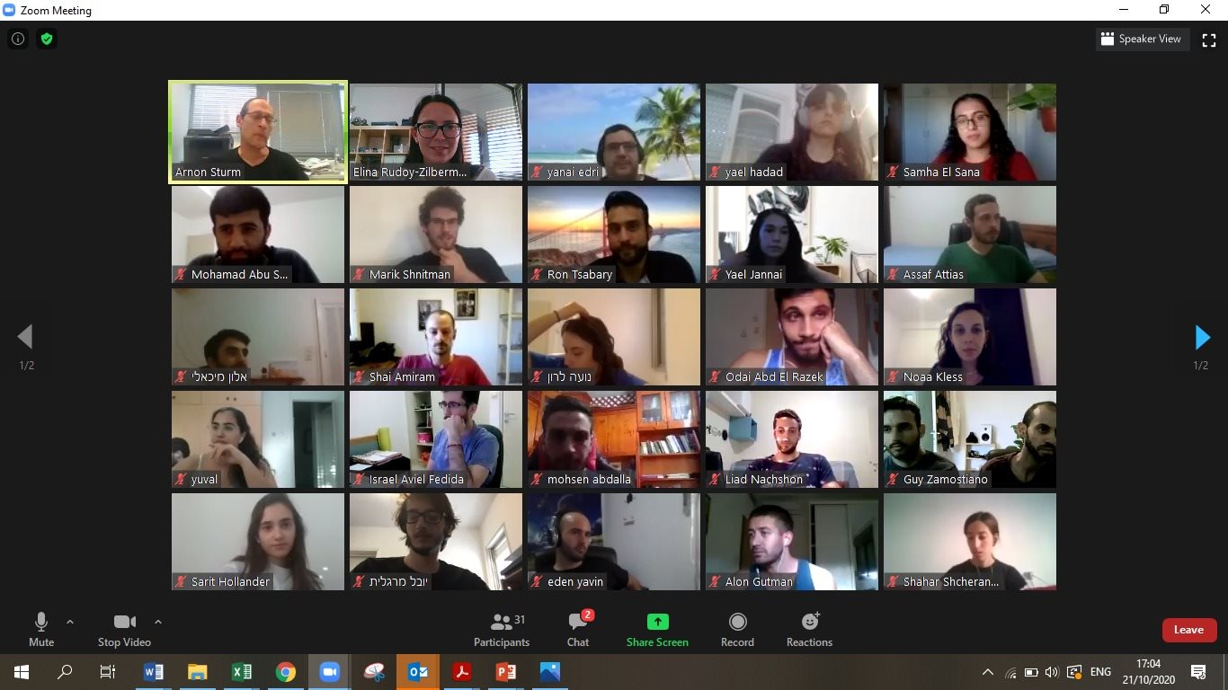 תלמידי ה-starship במפגש וירטואלי. באדיבות אוניברסיטת בן גוריון בנגב