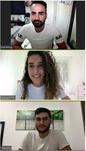הסטודנטים בשיחת זום על הפרויקט - באדיבות עדי קורבשי 