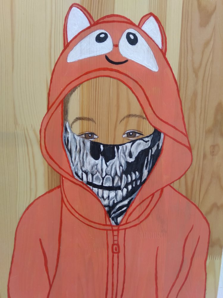 מתוך הסדרה 'עוטי המסכות', ציור: פרופ' חיים מאור