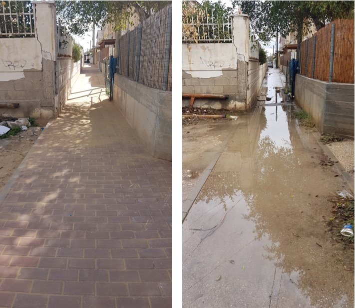 השביל לפני ואחרי השיפוץ. צילום פרטי