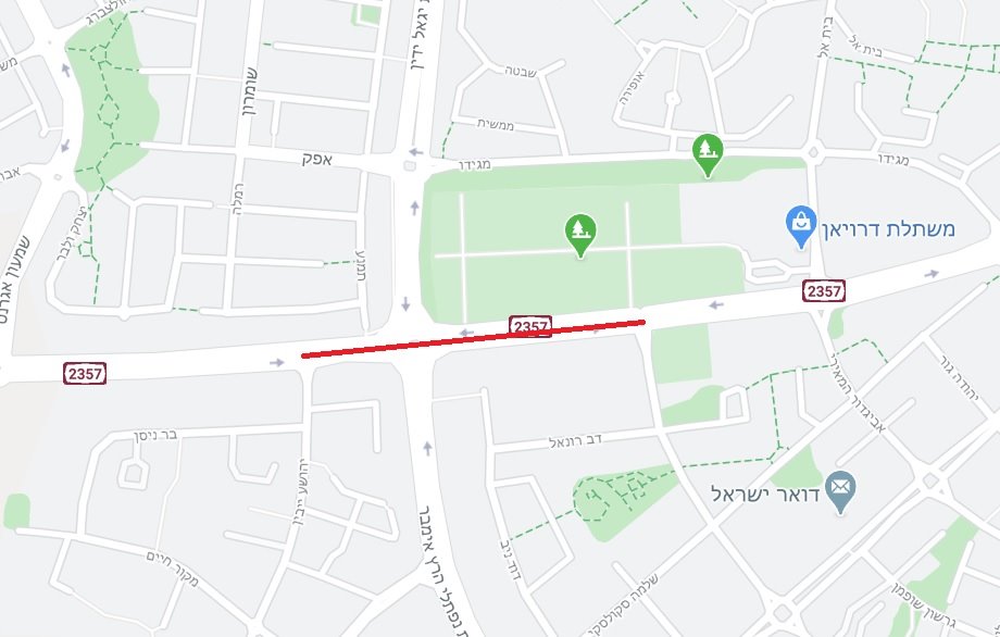 צילום מסך google maps