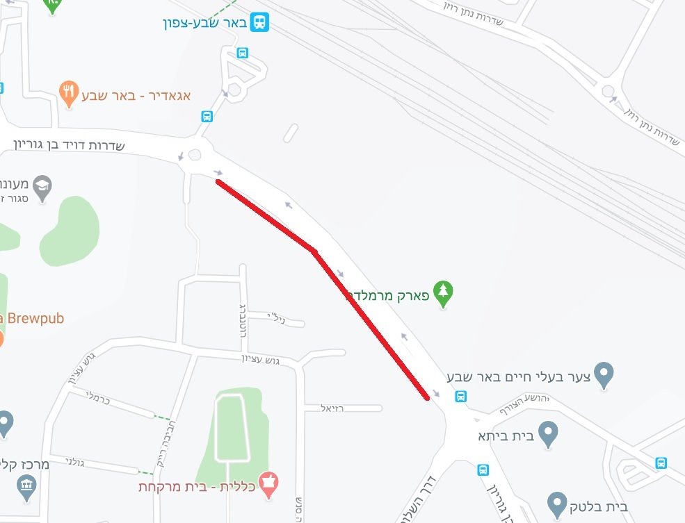 צילום מסך google maps