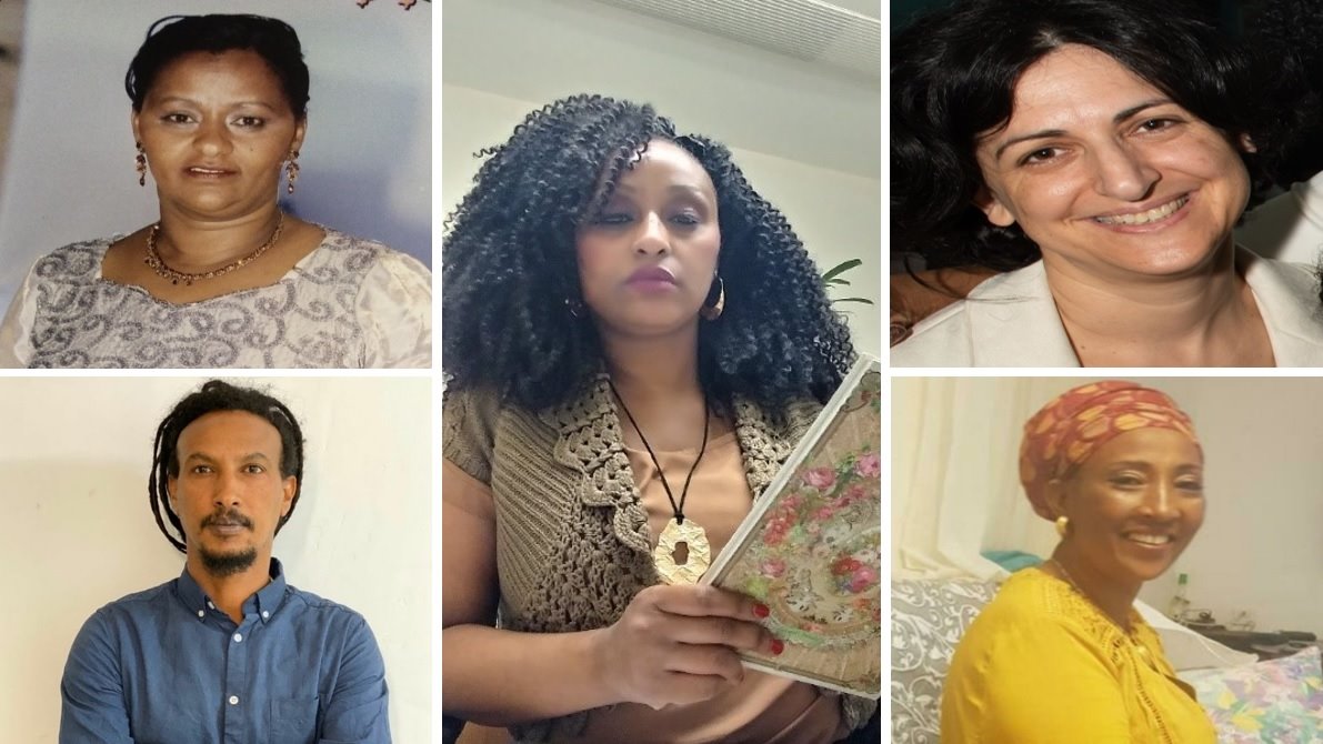 מימין לשמאל: המתנדבים עינת גלבוע-אופנהיים, אורה צ'קול, שמחה אסרסאי, ממיתיי אלנה ונפתלי אקלום