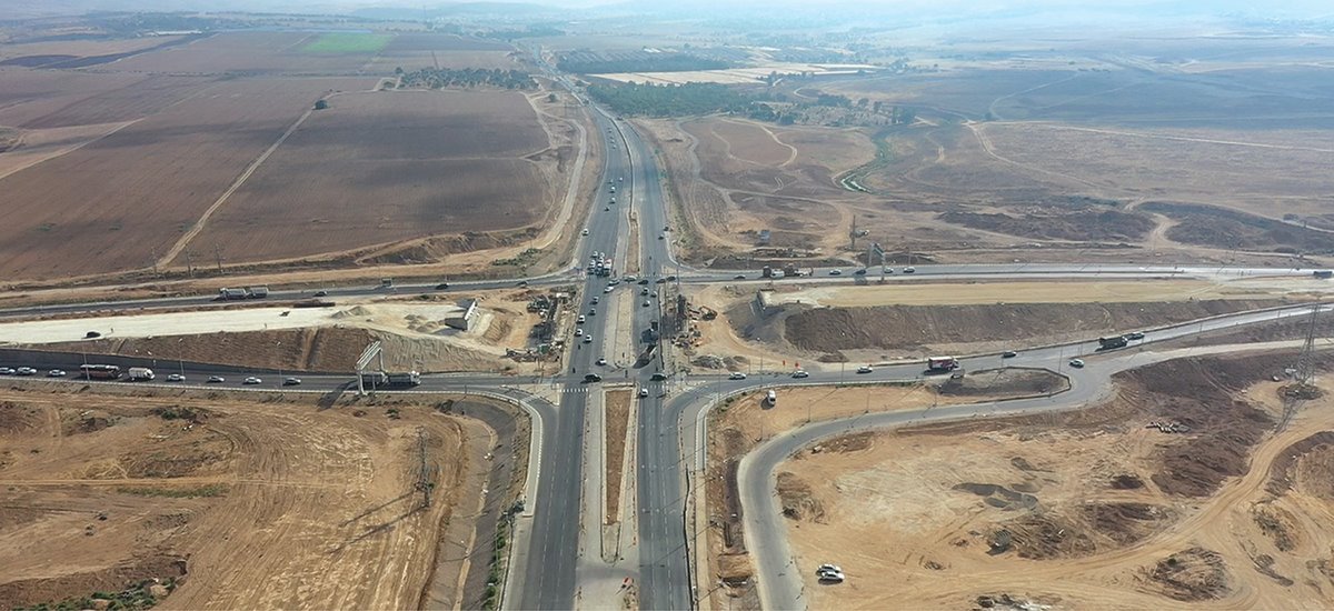 עבודות במחלף מיתר אוגוסט 2020. קרדיט לצילום:TERRASCAN  עבור חוצה ישראל