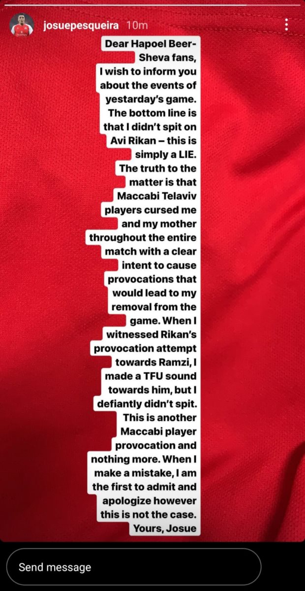 צילום מסך מתוך עמוד האינטסגרם של josuepesqueira