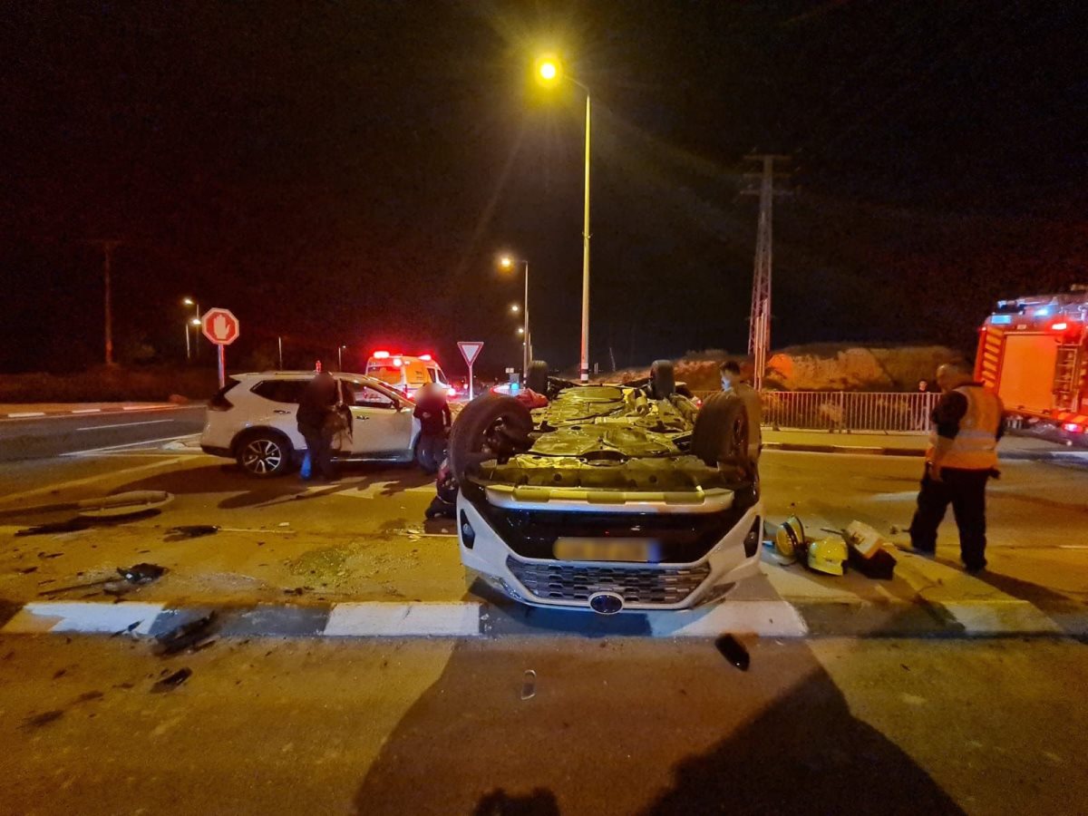 זירת התאונה ליד תאשור לפני זמן קצר. קרדיט - איחוד והצלה