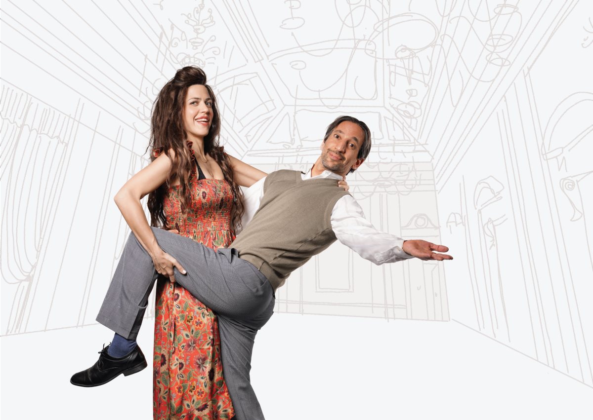 נעמי לבוב ואבי דנגור- צילום: נדב יהלומי. מתוך ארוחה עם אדיוט, תיאטרון באר שבע