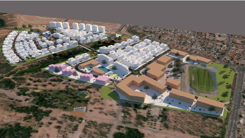 הדמיה של שכונת האקליפטוס. קרדיט - עיריית אופקים