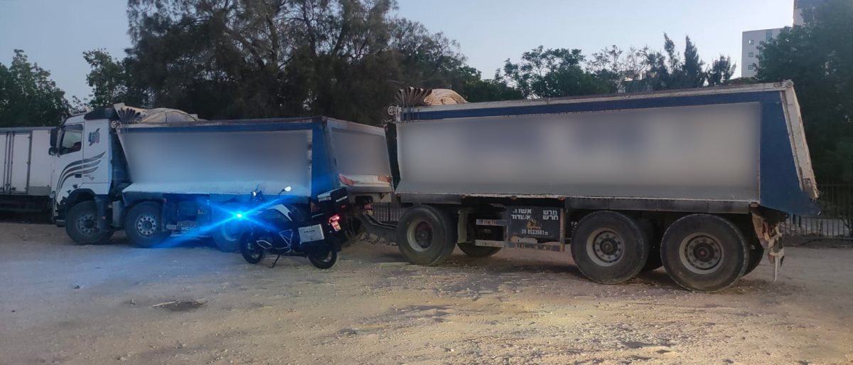 המשאית שבה נהג הקטין. קרדיט - אגף התנועה