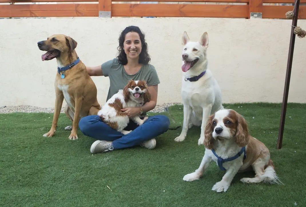 עופרי לייבל יחד עם להקת הכלבים. צילום: אליענה סלע