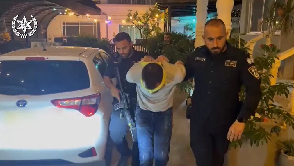 מעצרו של טאהא. קרדיט - משטרת ישראל