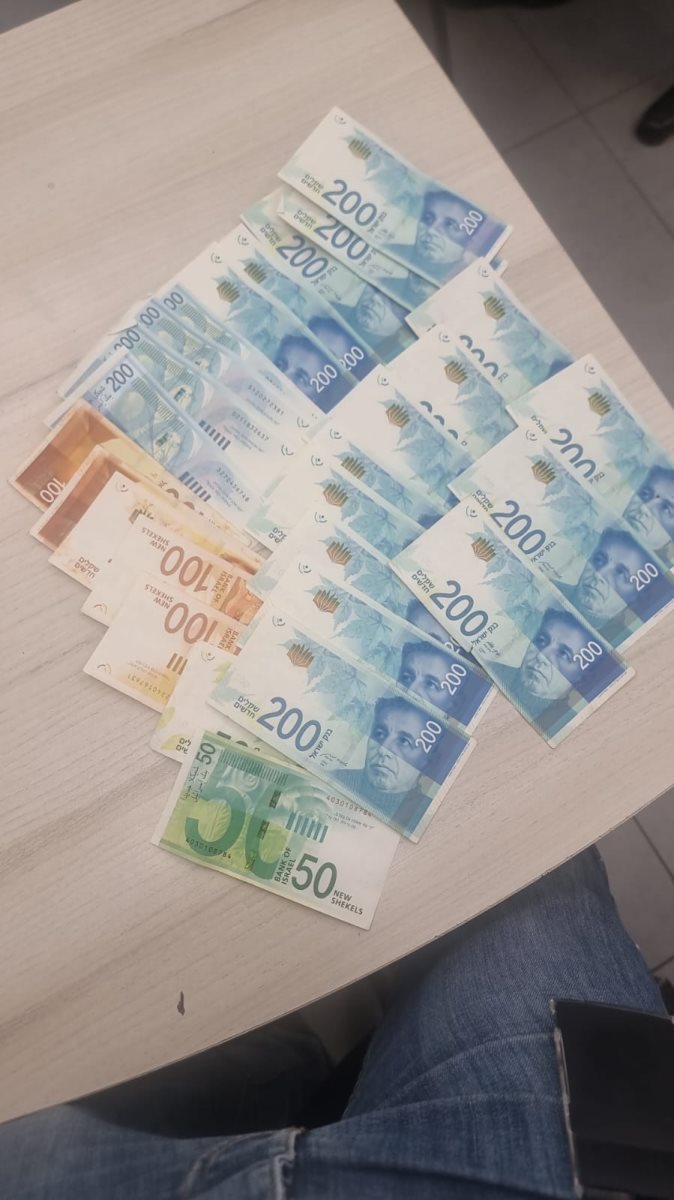 הכסף שנתפס. קרדיט - שב"ס