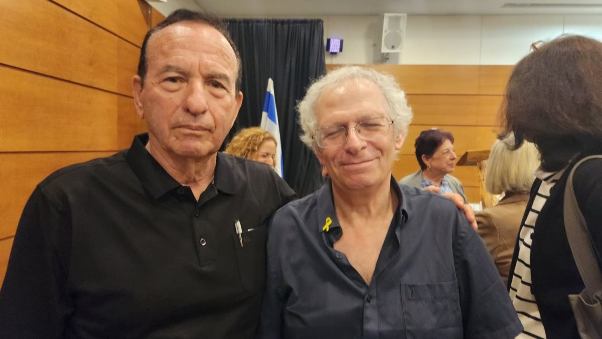 פרופסור יבחר גנור, מימין ואורי בינדר, עם סיום ההשקה. צילמה: ליזט פרץ