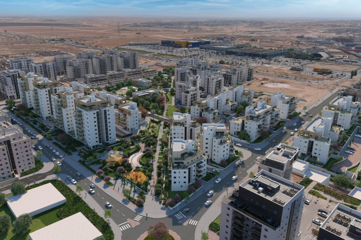 שלב שלישי בפרויקט צרפתי בפארק של צרפתי שמעון בבאר שבע. קרדיט הדמייה: וויופוינט