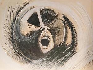 פסטל על נייר. קרדיט צילום: חיים מאור