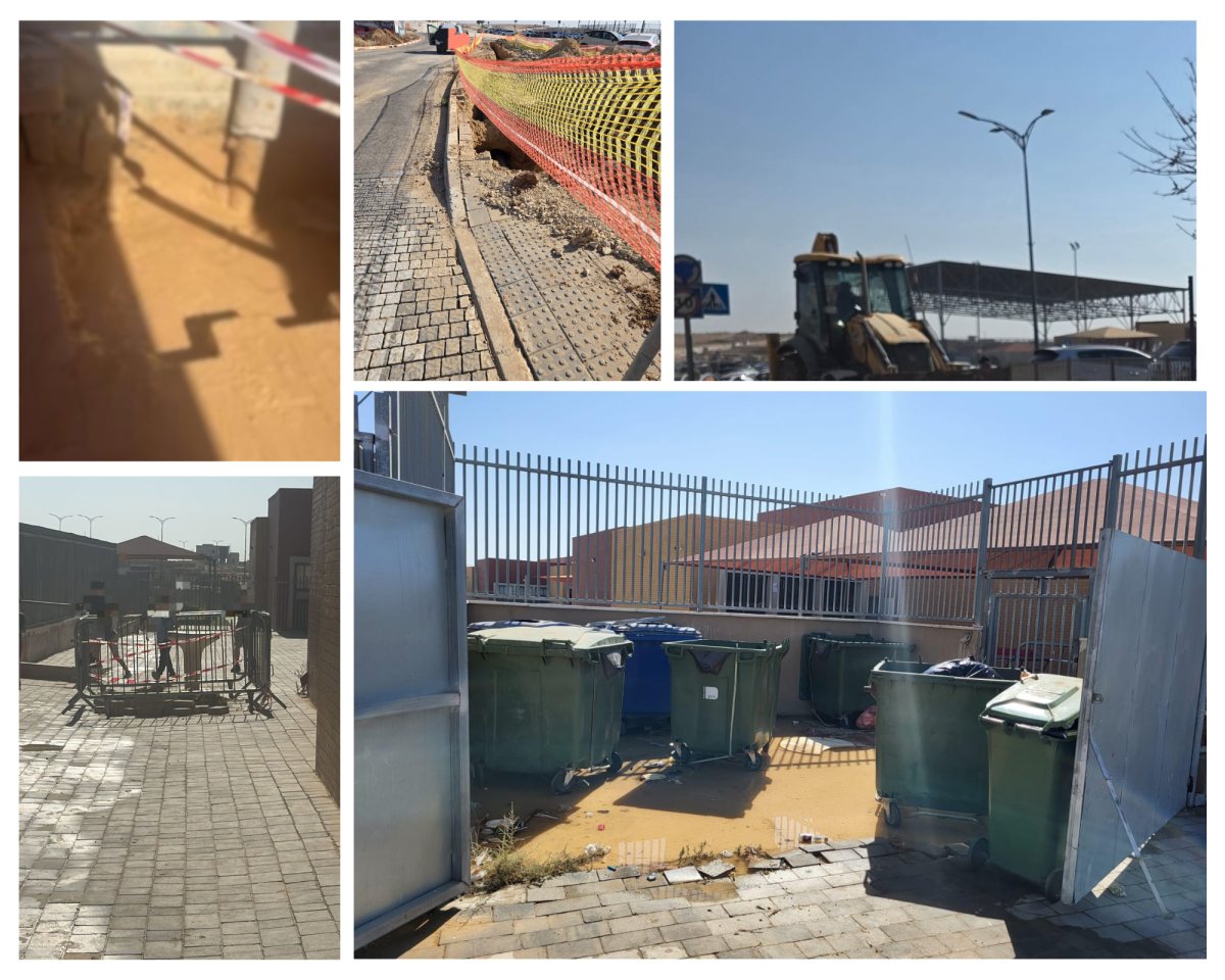 עבודות השיפוץ מסביב לבית הספר. קרדיט: צילום פרטי